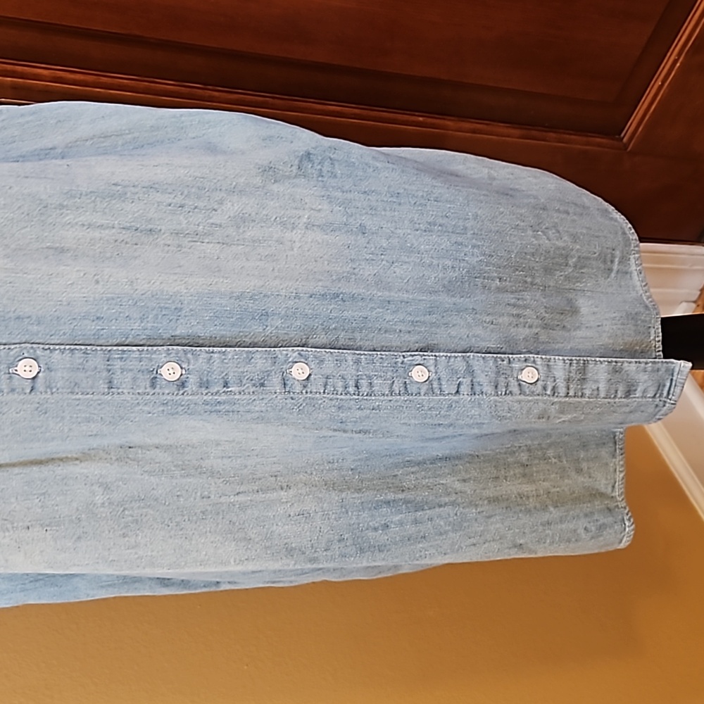 HIPPIE LAUNDRY DRESS M BUTTON DOWN 100% COTTON SLEEVELESS - Picture 5 of 12